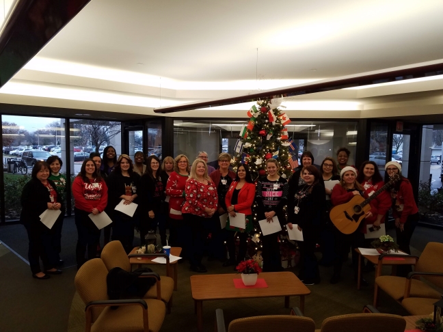 Garden City Hospital staff sings holiday carols to patients and coworkers